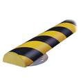Knuffi Polyurethane Foam and Steel Surface Guard; 2-3/4" H x 39-3/8" L x 1-3/8" W, Black/Yellow