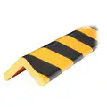 Knuffi Polyurethane Foam Corner Guard; 1/2" H x 39-3/8" L x 2-1/8" W, Black/Yellow