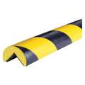 Knuffi Polyurethane Foam Corner Guard; 1" H x 39-3/8" L x 1-5/8" W, Black/Yellow