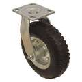 Light Duty, Swivel Plate Caster with Pneumatic Wheels; 210 lb. Load Rating, 8" Wheel Dia.
