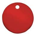 Blank Tag: Aluminum, Red, 0.04 in Thick, Round, 1 1/2 in Wd, 25 PK