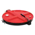Pig Drum Lid: For Open Head Steel Drums Drum Type, For 55 gal Drum Capacity, Bolt Ring, 0 Bung Holes