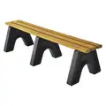 Ultrasite Outdoor Bench: Wood, 3,000 lb Load Rating, Woodtone, Recycled Plastic, Portable, 16 in Ht