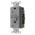 Hubbell Wiring Device-Kellems 20 AA Co mmercial Receptacle, Gray; Tamper Resistant: Yes