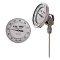 Tel-Tru AA575R-0409 Bimetal Dial Thermometer; 5 in. Dial, 50 deg. F to 500 deg. F, 4 in. Stem Length
