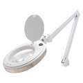 Round Magnifier Light: Magnifier Light, 2.25x/1.75x, 800 lm, 5 Diopter, White, Round