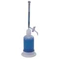 Burette: Base and Bottle/Borosilicate Glass Burette/Polyethylene Screw Cap, A