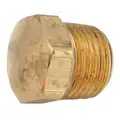 Hex Head Plug: Brass, 3/8 in Fitting Pipe Size, Male NPT, 7/8 in Overall Lg