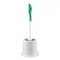 Libman 14 1/2 inL Recycled PET Long Handle Toilet Brush with Caddy, Green, White