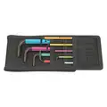 Hex Key Set, L Key Shape, Long, Color Coded, Number of Pieces 9