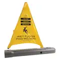 Pop Up Safety Cone: Nylon, 22 1/4 in x 3 in x 3 in Nominal Sign Size, Not Retroreflective