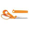 Fiskars Shears: Right-Hand, 10 in Overall L, Straight, Stainless Steel, Pointed, Orange