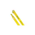 Strap Seals: 6 in Strap Lg, 3/8 in Strap Wd, Yellow, 50 lb Breaking Strength, Laser Marked, 50 PK