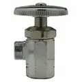 Angle Supply Stop: Angle Body, 1/2 in Inlet Size, 1/2 in Outlet Size, Threaded Outlet, Brass