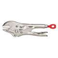 Milwaukee Locking Plier: Flat, Lever, 1 1/2 in Max Jaw Opening, 7 in Overall Lg, 1 1/8 in Jaw Lg, Tether Ready