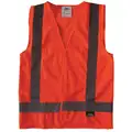 Condor High-Visibility Vest: ANSI Class 2, X, XS, Orange, Mesh Polyester, Hook-and-Loop, Single