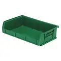 Hang and Stack Bin: 11 in x 7 3/8 in x 3 in, Green, Label Holders