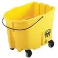 Rubbermaid Mop Bucket: 8 3/4 gal Bucket Capacity, Yellow, Plastic, 3 in, Oval