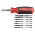 Multi-Bit Screwdriver: #1/T10/T15/T20/T25/T27/T30/T8 Tip Size, 9 Tips, 7 in Overall Lg