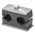 Tube Clamp: Anti-Corrosion Weld Mount Twin Clamp, 1 in x 1 in Tube Size, 316 Stainless Steel