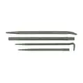 Pry Bar Set: Chisel/Point End, 14 in_16 in_18 in_20 in Overall Lg, 9 in Bar Wd, 7 in End Wd