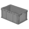 Straight Wall Container: 13.31 gal, 24 in x 15 in x 11 1/2 in, Stackable, 40 lb Load Capacity