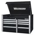 Westward Industrial Premium Duty Top Chest with 8 Drawers; 25-3/4" D x 24-3/4" H x 42" W, Black