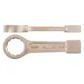 Ampco Striking Wrench: Aluminum/Bronze, Natural, 1 1/4 in Head Size, 8 in Overall Lg