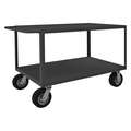 Utility Cart with Flush Metal Shelves, Load Capacity 1,200 lb, Number of Shelves 2
