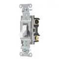 Hubbell Wiring Device-Kellems Wall Switch: 3-Way, 20 A Amps AC, White, 120 to 277, Back and Side