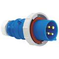 Bryant 30 Amp, 3-Phase Nylon Watertight Pin and Sleeve Plug, Blue