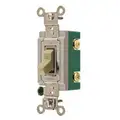 Bryant Wall Switch: 2-Pole, 30 Amps AC, Ivory, 120 to 277, Back and Side, Industrial