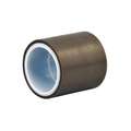 Film Tape: PTFE Slick Surface Film Tape, Gray, 1/2 in x 5 yd, 3.7 mil Tape Thick, Silicone, 3M 5480