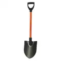 Nupla Nonconductive Round Point Shovel: 27 in Handle Lg, 9 in Blade Wd, 11 1/2 in Blade Lg, D-Grip