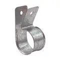 Single Hole Wrap Strap: Galvanized Steel, 1 1/4 in Pipe Size, 3 in Lg