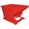 Red Self-Dumping Hopper, 40.5 cu ft, 6,000 lb Load Cap., 39 3/4 in H X 63 1/2 in L X 57 3/4 in W