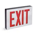 Lithonia Lighting Exit Sign: Emergency Battery Backup, LED, Black, Red, 2 Faces, Ceiling, Nickel Cadmium, Gray
