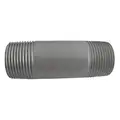 Nipple: 304 Stainless Steel, 2" Nominal Pipe Size, 3 1/2" Overall Length, Threaded on Both Ends
