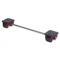 Back Steerman Machine Roller: 6,600 lb Load Capacity, 4 3/8 in Deck Ht, (4) Rollers