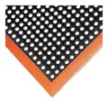 Drainage Mat, 3 ft 4 in L, 26 in W, 7/8 in Thick, Rectangle, Black with Orange Border