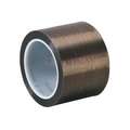 Film Tape: PTFE Slick Surface Film Tape, Gray, 1/2 in x 36 yd, 3.7 mil Tape Thick, Silicone, 3M 5490