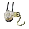 Gardner Bender Pull Chain Switch: On/Off, 2 Connections, SPST, 6A @ 125V AC, Brass