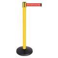 Barrier Post with Belt: ABS, Powder Coated, 40 in Post Ht, 2 1/2 in Post Dia., Basic