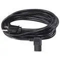 PC Power Cord: 16 AWG Wire Size, 15 ft Cord Lg, Right Angle IEC C13, 13 A Max. Amps, PVC, SJT