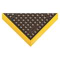 Drainage Mat, 5 ft L, 3 ft W, 7/8" Thick, Rectangle, Black with Yellow Border
