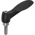 Kipp Adjustable Handle: Hard and Soft Touch, Fiberglass Handle, Black Gray, M6 Thread Size