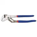 Tongue and Groove Plier: V, Groove Joint, 2-1/8" Max Jaw Opening, 10"Overall Lg, 1/2" Jaw Wd