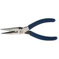 Long Nose Plier: 1 1/4 in Max Jaw Opening, 6 in Overall Lg, 2 in Jaw Lg, 5/32 in Tip Wd, Serrated