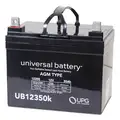 12V DC, Sealed Lead Acid Battery, 33 Ah, Tab with Bolt Hole, 6.26" Height, 22.5 lb Weight