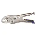 Irwin Vise-Grip Locking Plier: Curved, Quick Release, 1 1/2 in Max Jaw Opening, 7 in Overall L, 1 1/4 in Jaw Lg